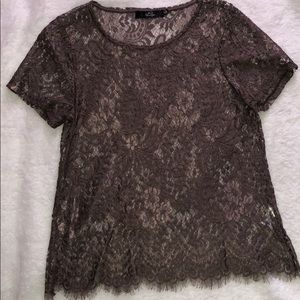 BKE boutique eyelash lace top